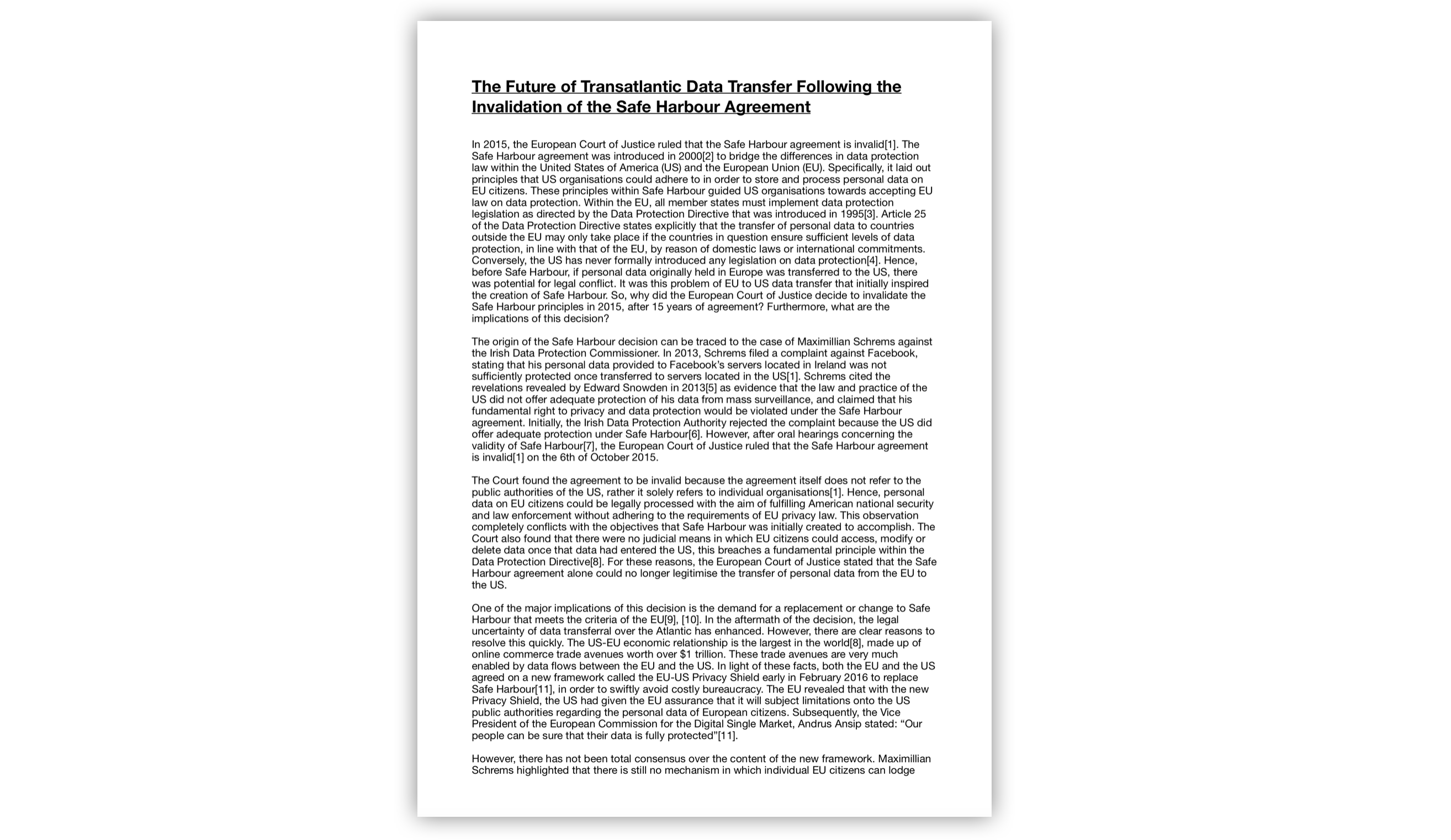personal data protection essay